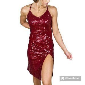 Women's Red Sequin Dress